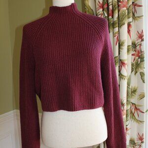 Hollister Burgundy Knit Mock Sweater